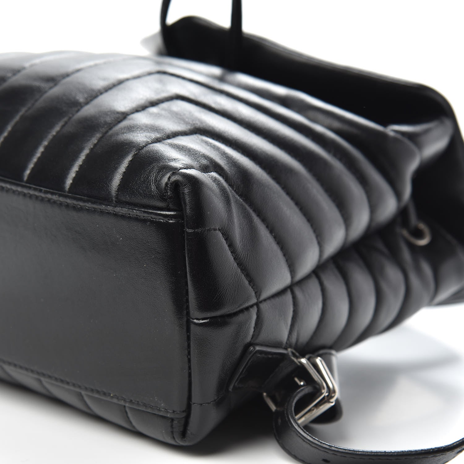 Saint Laurent Calfskin Y Quilted Monogram Small Loulou Backpack Black 10 of 11