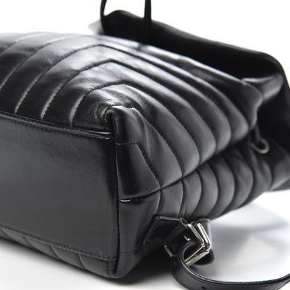 Saint Laurent Calfskin Y Quilted Monogram Small Loulou Backpack Black 10 of 11