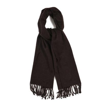 Hermes Cashmere Fringe Stole Dark Brown 1 of 3