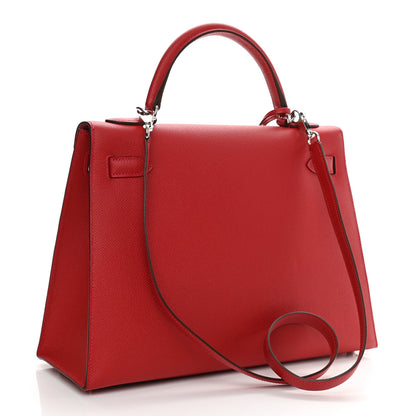 Hermes Epsom Kelly Sellier 32 Rouge Casaque 3 of 11
