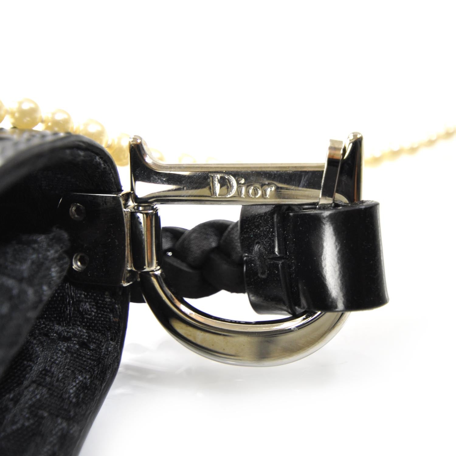 Christian Dior Leather D Trick Shoulder Bag Black and White 9 of 9