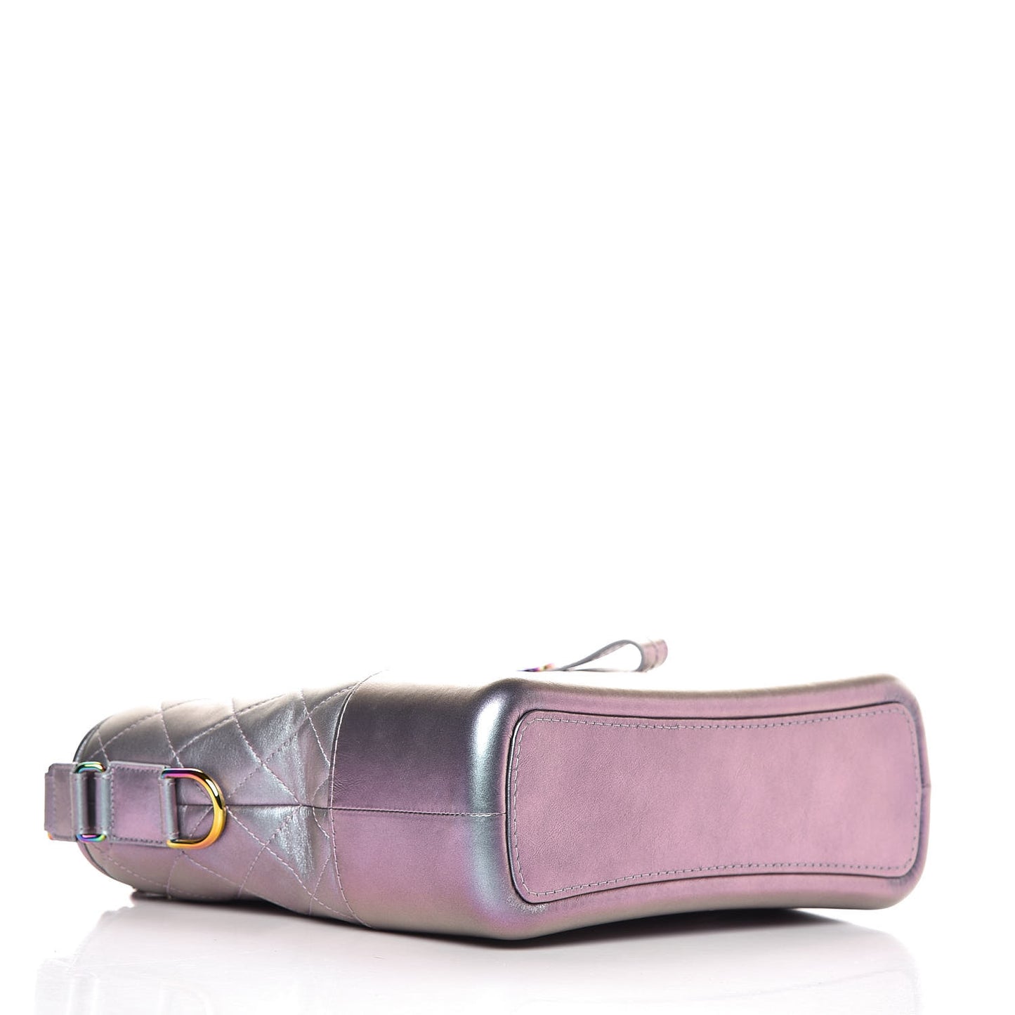 Iridescent Lambskin Calfskin Quilted Medium Gabrielle Hobo Light Purple
