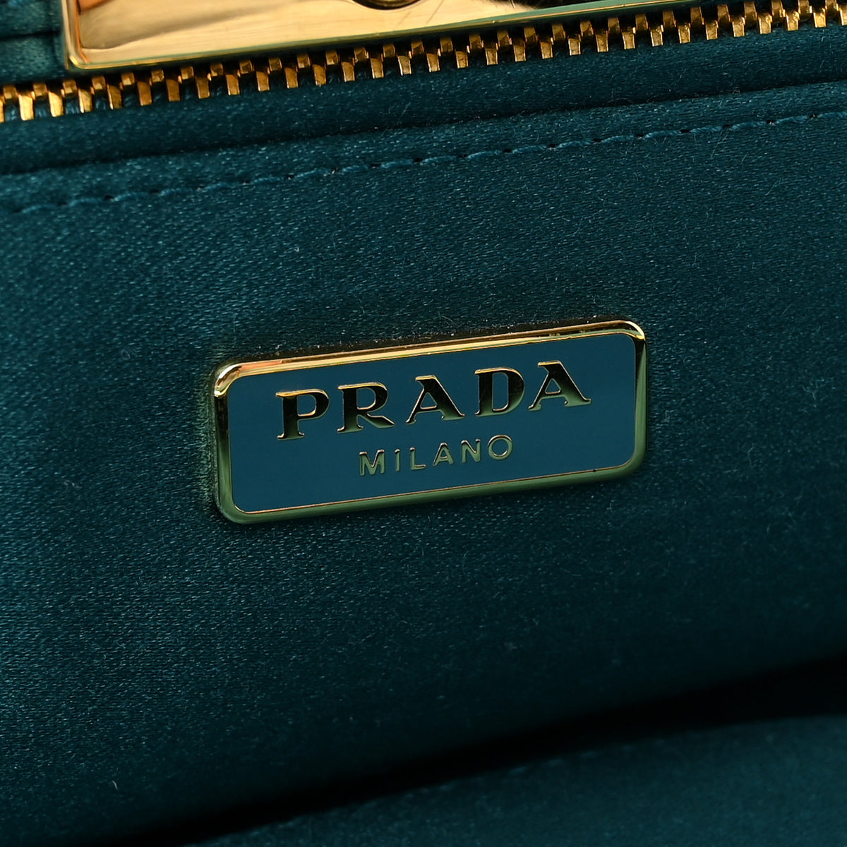 Prada Satin Pleated Clutch Turchese 7 of 10