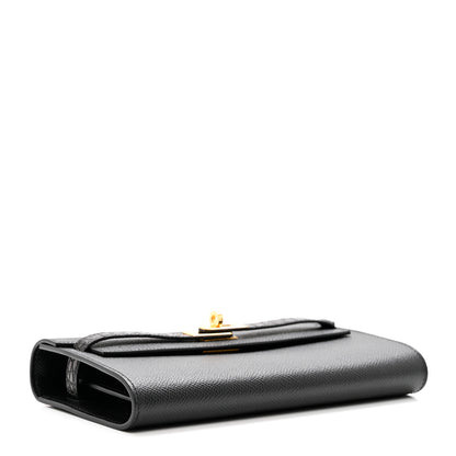 Hermes Epsom Shiny Alligator Touch Kelly Wallet To Go Black 4 of 7