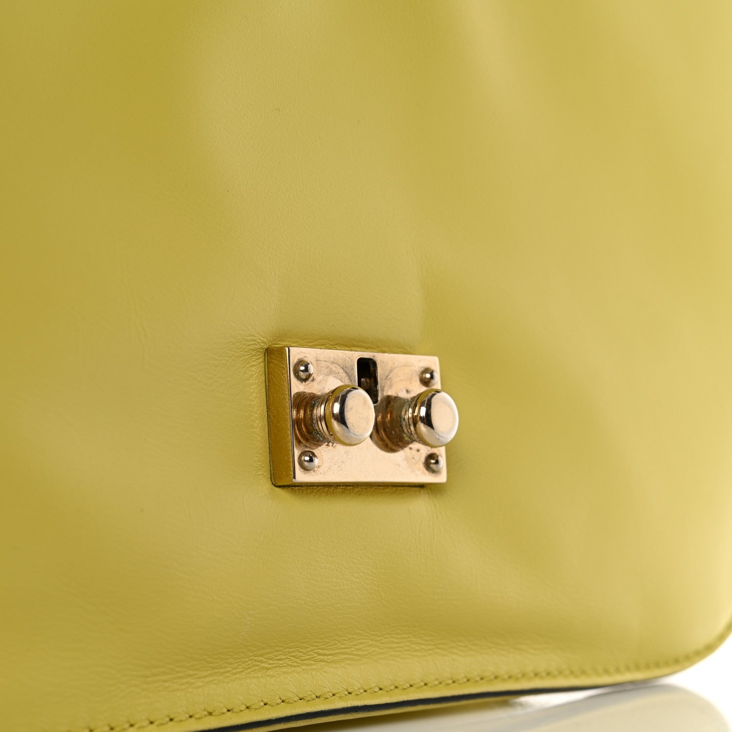 Valentino Garavani Vitello Medium Glam Lock Rockstud Flap Naples Yellow 12 of 15
