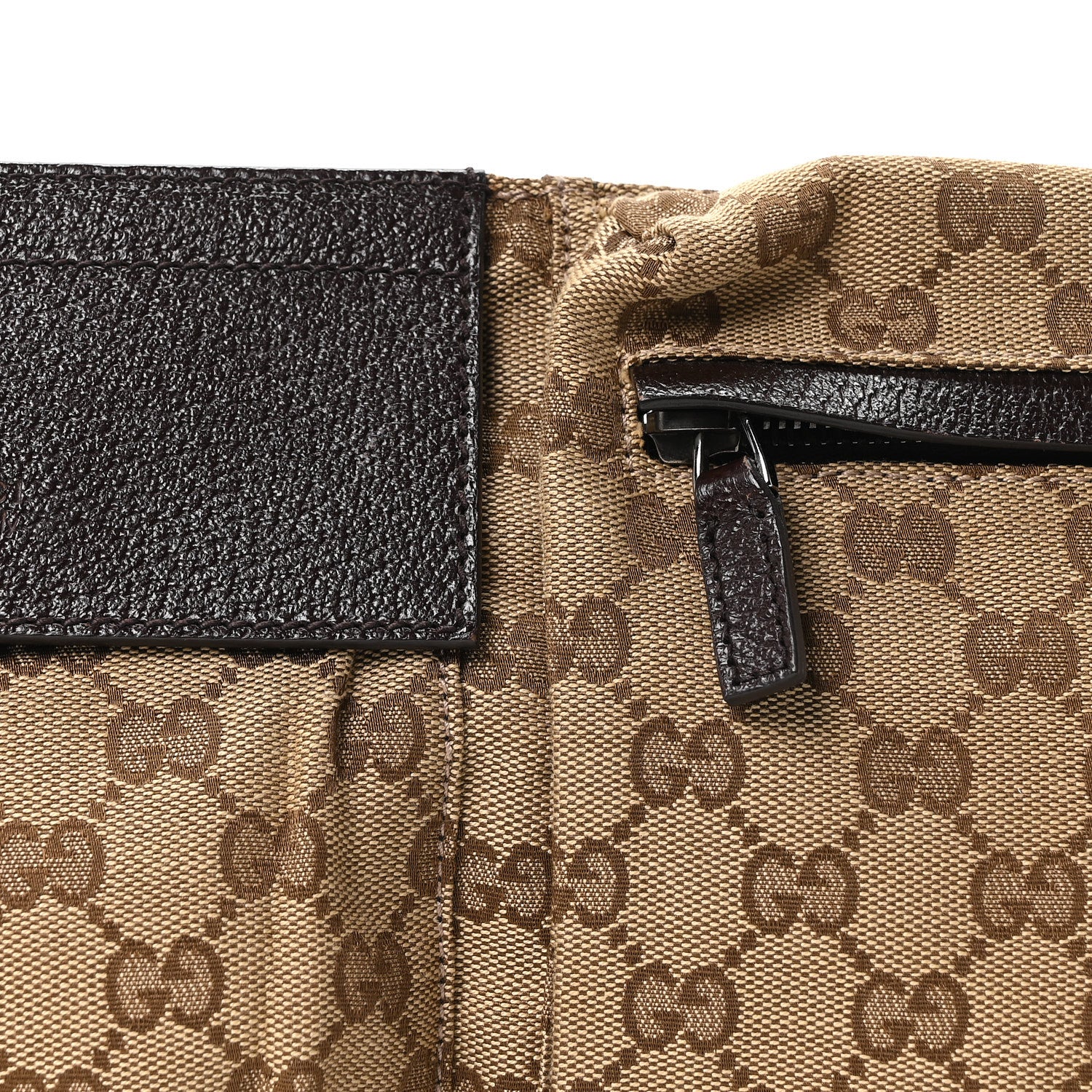Gucci GG Monogram Web Double Pocket Belt Bag Dark Brown 8 of 10