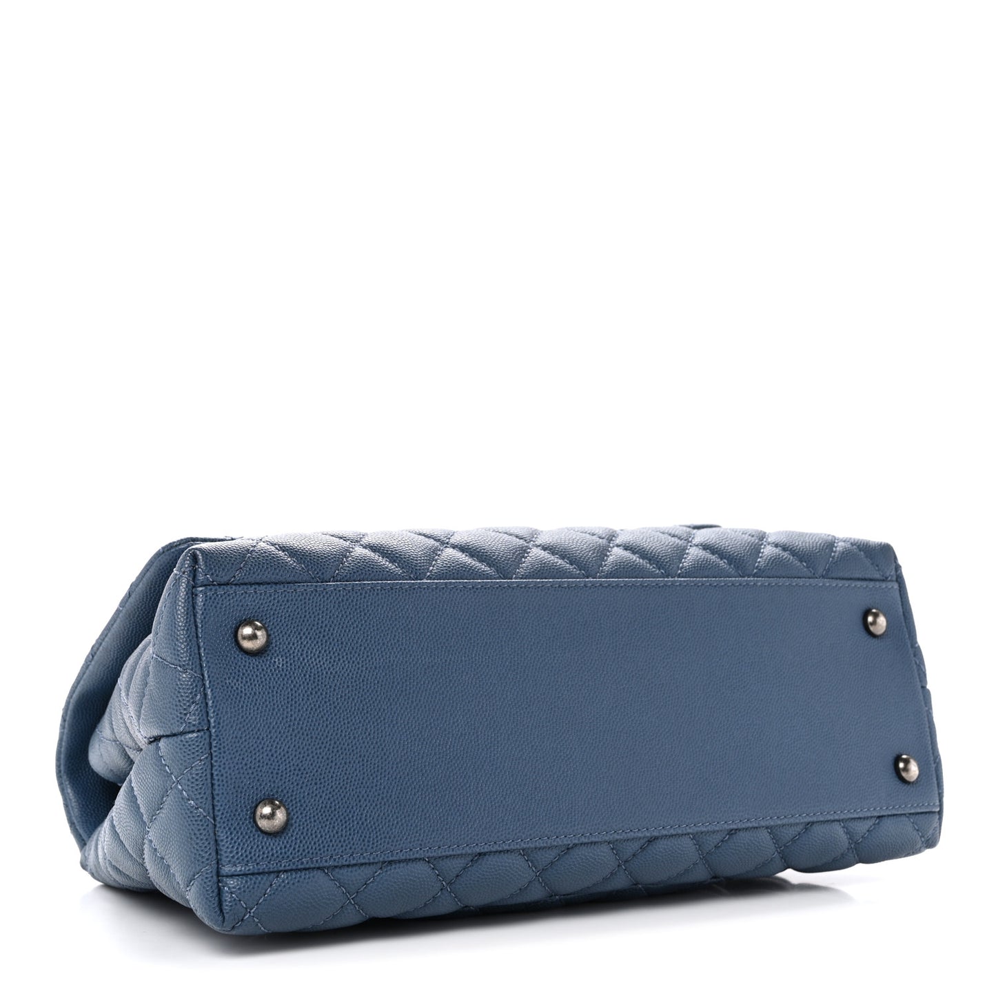 Caviar Quilted Small Coco Handle Flap Blue