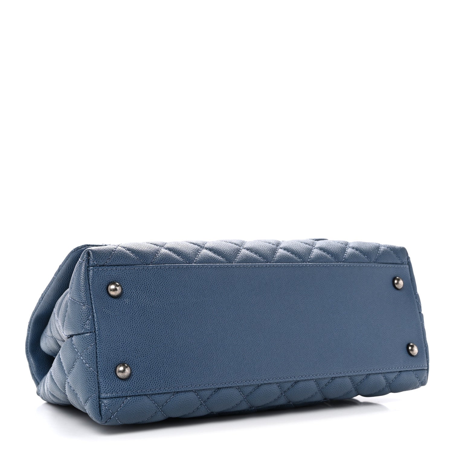 Chanel Caviar Quilted Small Coco Handle Flap Blue 4 of 10