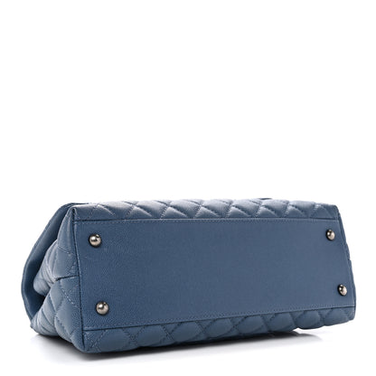 Chanel Caviar Quilted Small Coco Handle Flap Blue 4 of 10