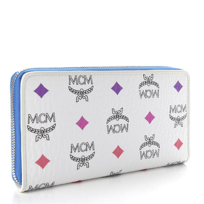 MCM Skyoptic Visetos Zip Around Wallet Diamond White 3 of 7