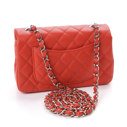 Chanel Lambskin Quilted Mini Rectangular Flap Red 3 of 11