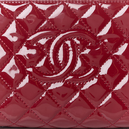 Chanel Patent CC Quilted Timeless Clutch Red 8 of 10