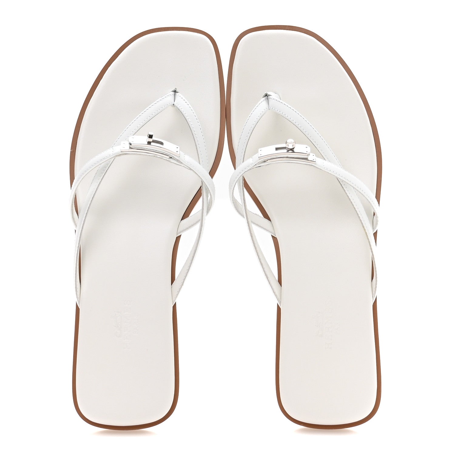 Hermes Calfskin Miss Sandals 38 White 2 of 8
