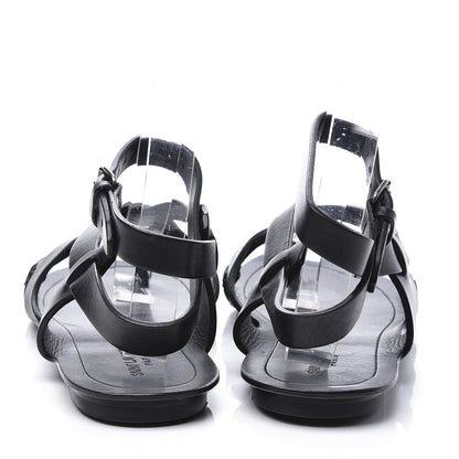 Saint Laurent Calfskin Culver Flat Sandals 39 Black 7 of 10