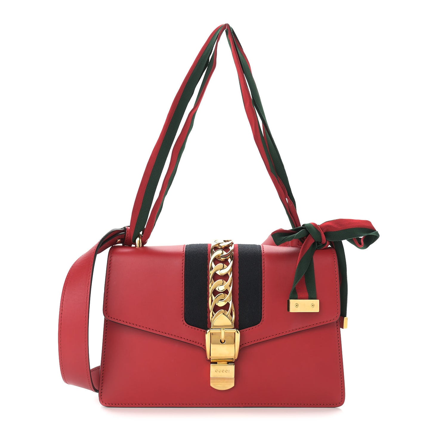 Calfskin Small Sylvie Shoulder Bag Hibiscus Red