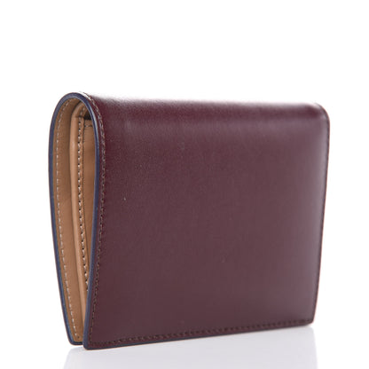 Fendi Vitello Liberty Vitello Century Bi-Color By The Way Compact Bi-Fold Wallet Bordeaux Sand 3 of 8