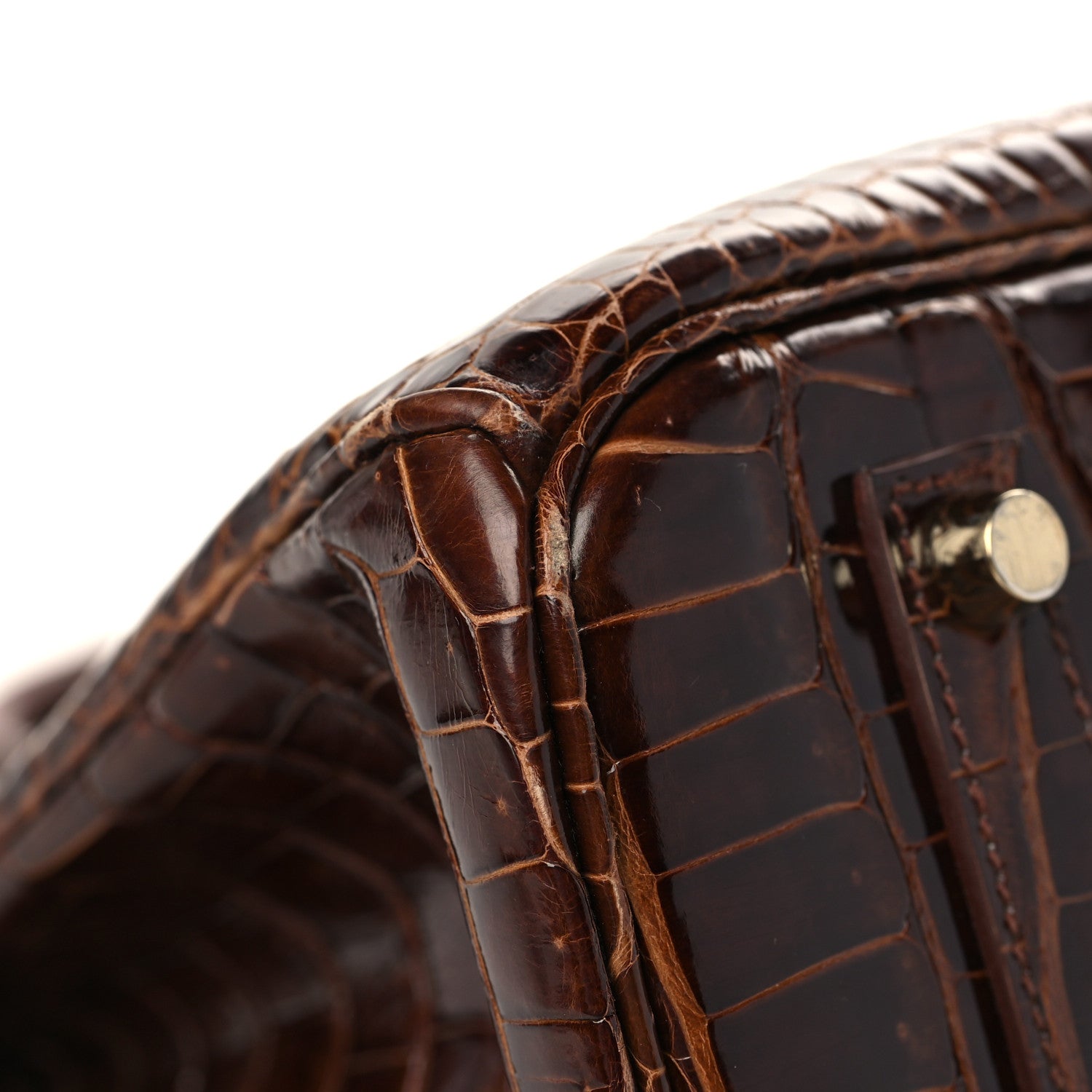 Hermes Shiny Porosus Crocodile Birkin 35 Miel 14 of 14