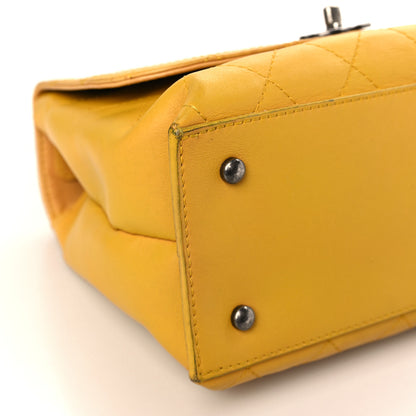 Chanel Calfskin Stitched Urban Luxury Top Handle Bag Yellow 8 of 9