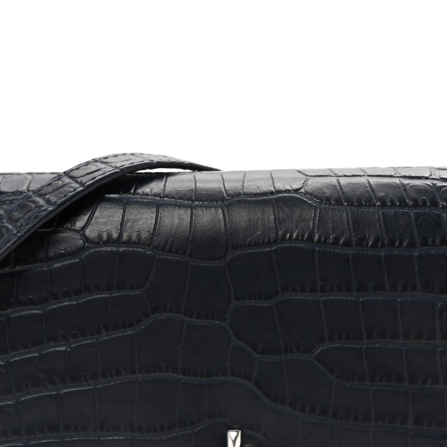 Jimmy Choo Calfskin Crocodile Embossed Palace Crossbody Navy 7 of 10