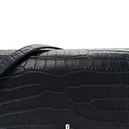 Jimmy Choo Calfskin Crocodile Embossed Palace Crossbody Navy 7 of 10