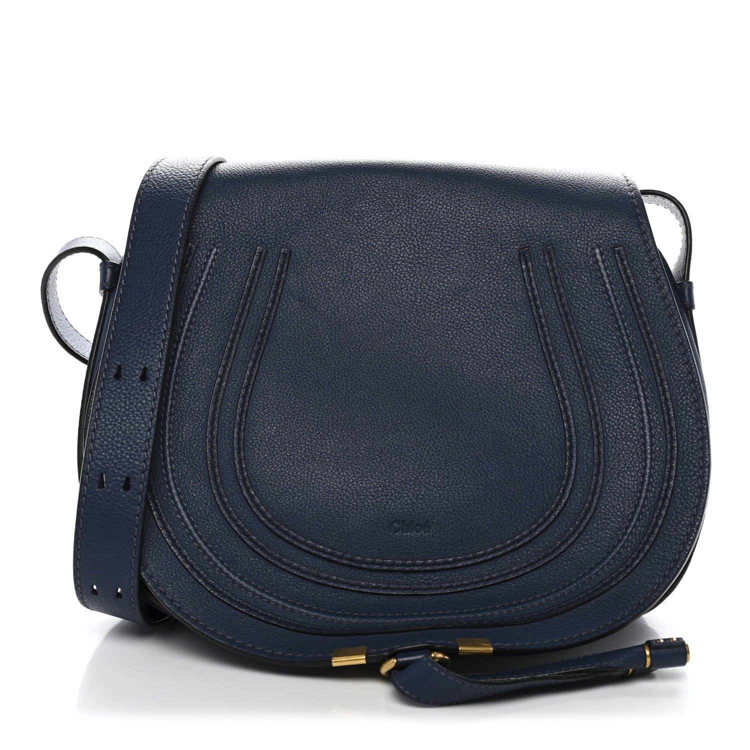 Chloe Calfskin Medium Marcie Round Crossbody Bag Navy 1 of 9