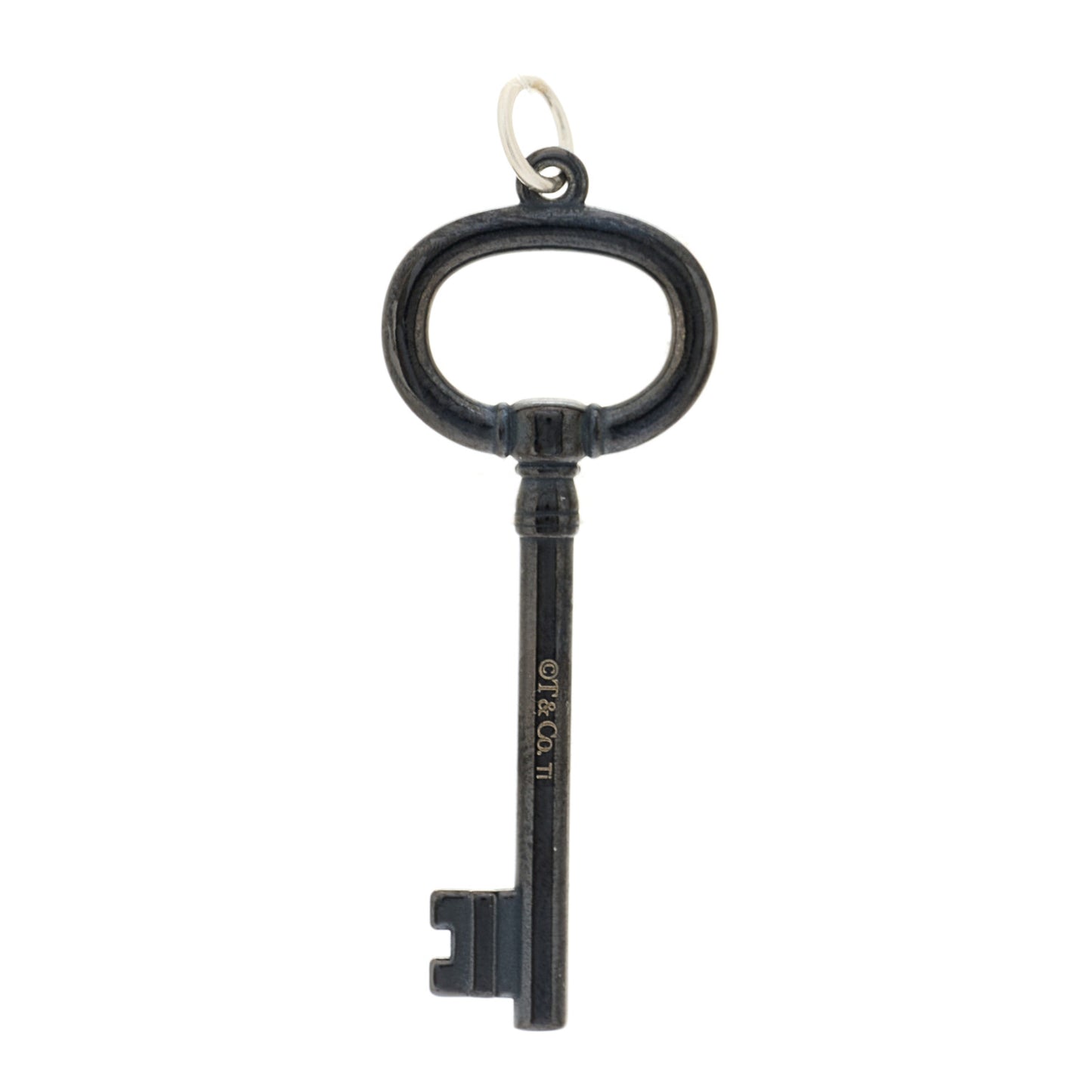 Black Titanium Oval Key Pendant