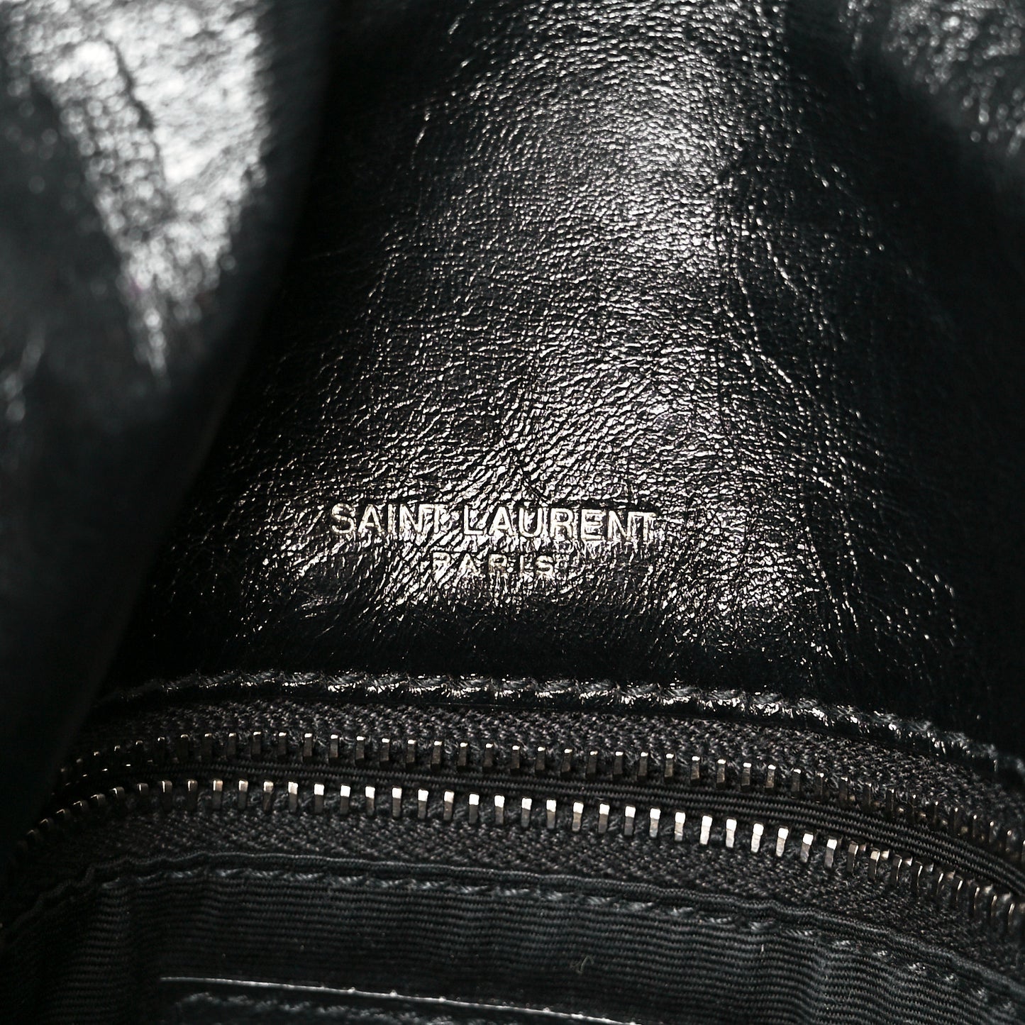 Crinkled Calfskin Matelasse Monogram Medium Niki Chain Satchel Black