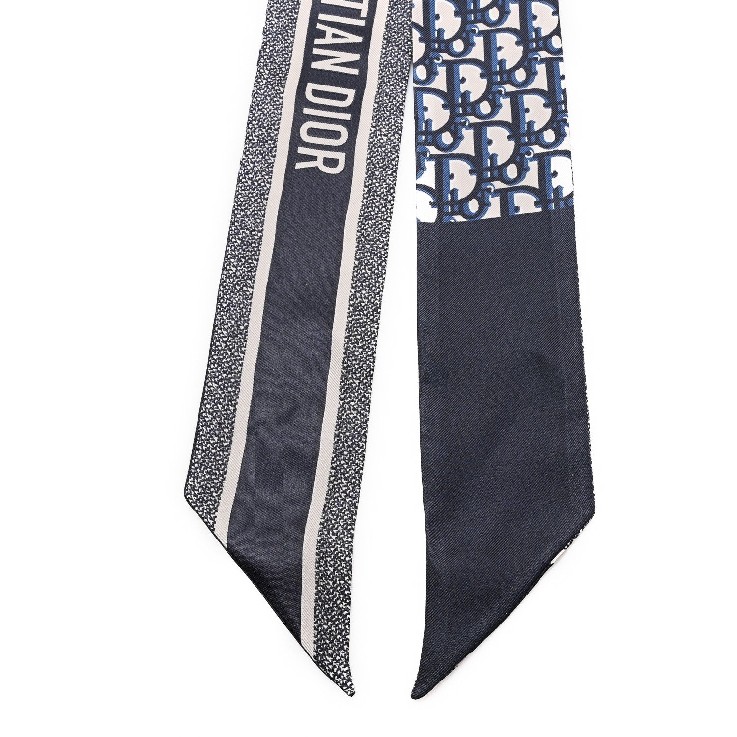Christian Dior Silk Oblique Mitzah Scarf Blue 2 of 3