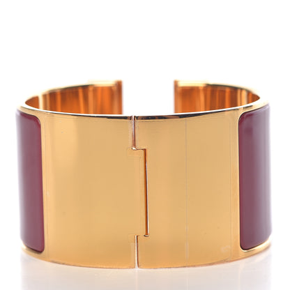 Hermes Enamel Extra Wide Clic Clac H Bracelet PM Rouge De Chine 3 of 4