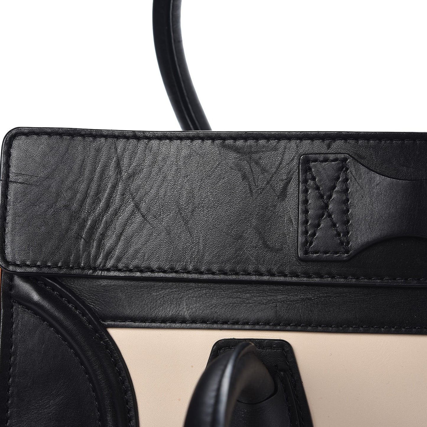 Satin Calfskin Suede Mini Tri-Color Luggage Seashell