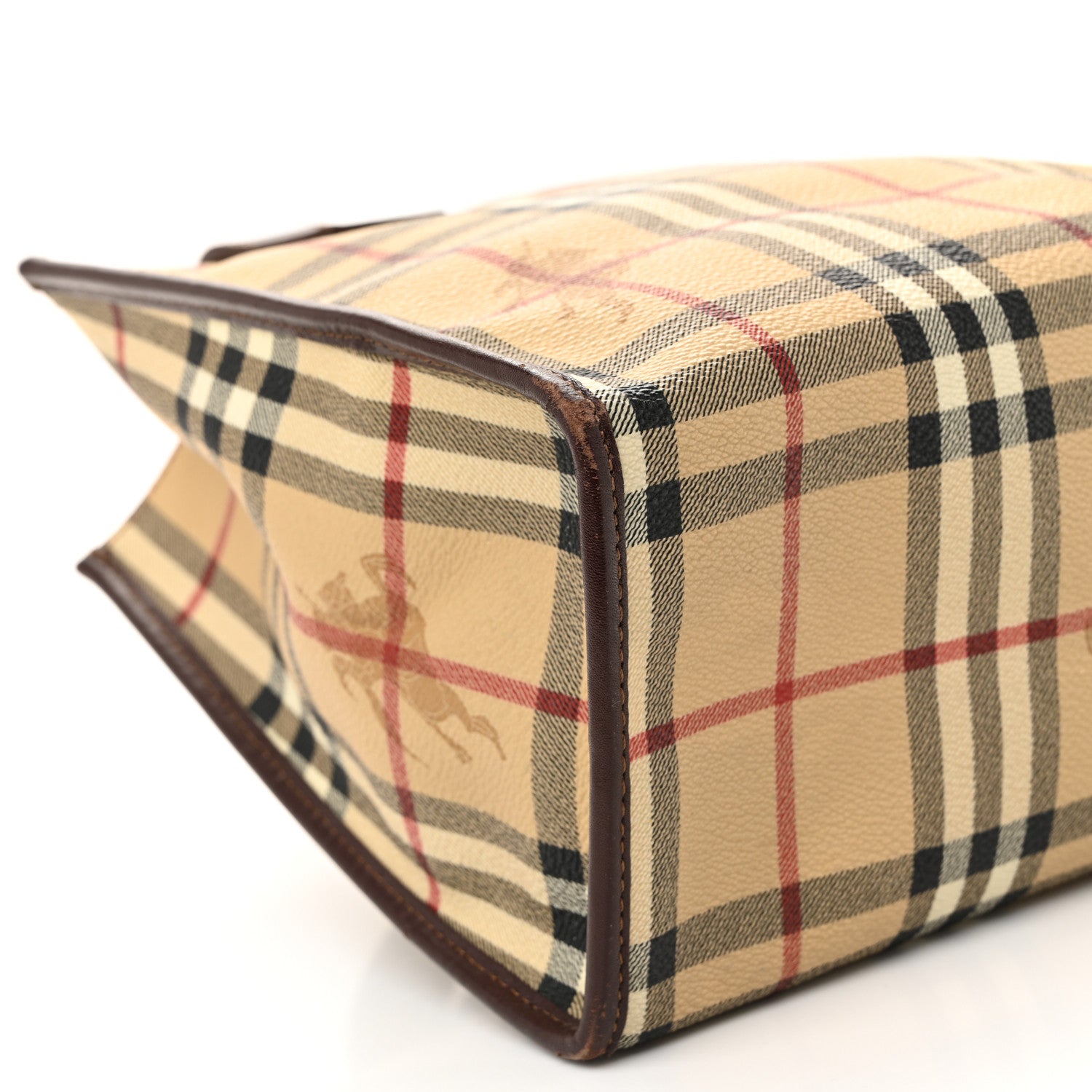 Burberry Haymarket Check Small Tote Brown 10 of 12