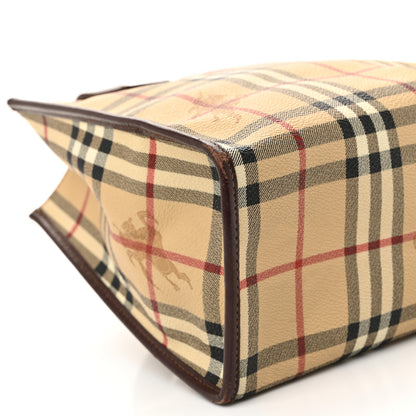 Burberry Haymarket Check Small Tote Brown 10 of 12