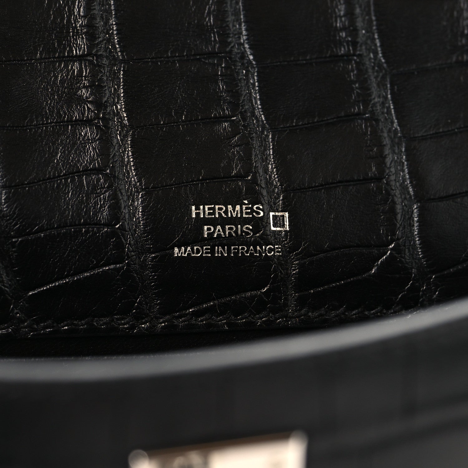 Hermes Matte Alligator Kelly Pochette Black 6 of 12
