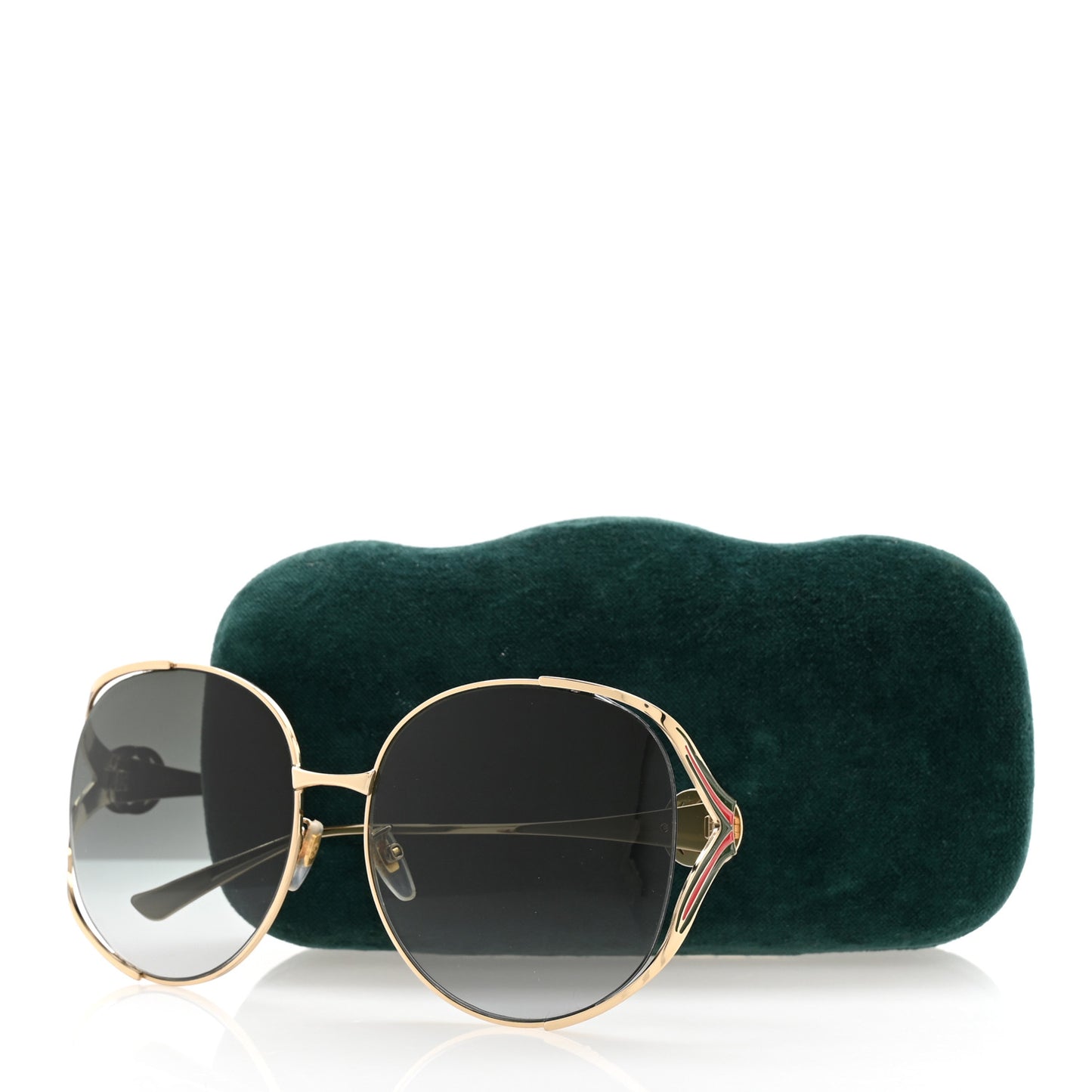 Metal Oversized Round Frame GG0225S Sunglasses Gold