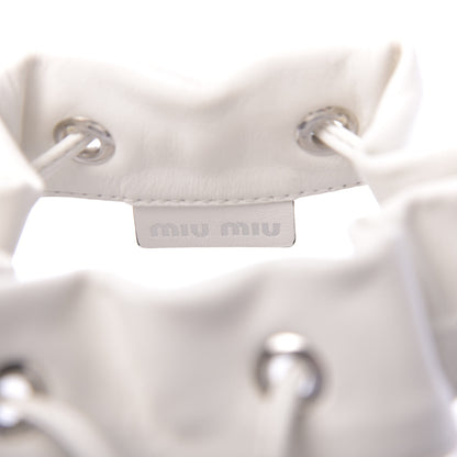 Miu Miu Transparent Drawstring Bucket Bag White 7 of 10