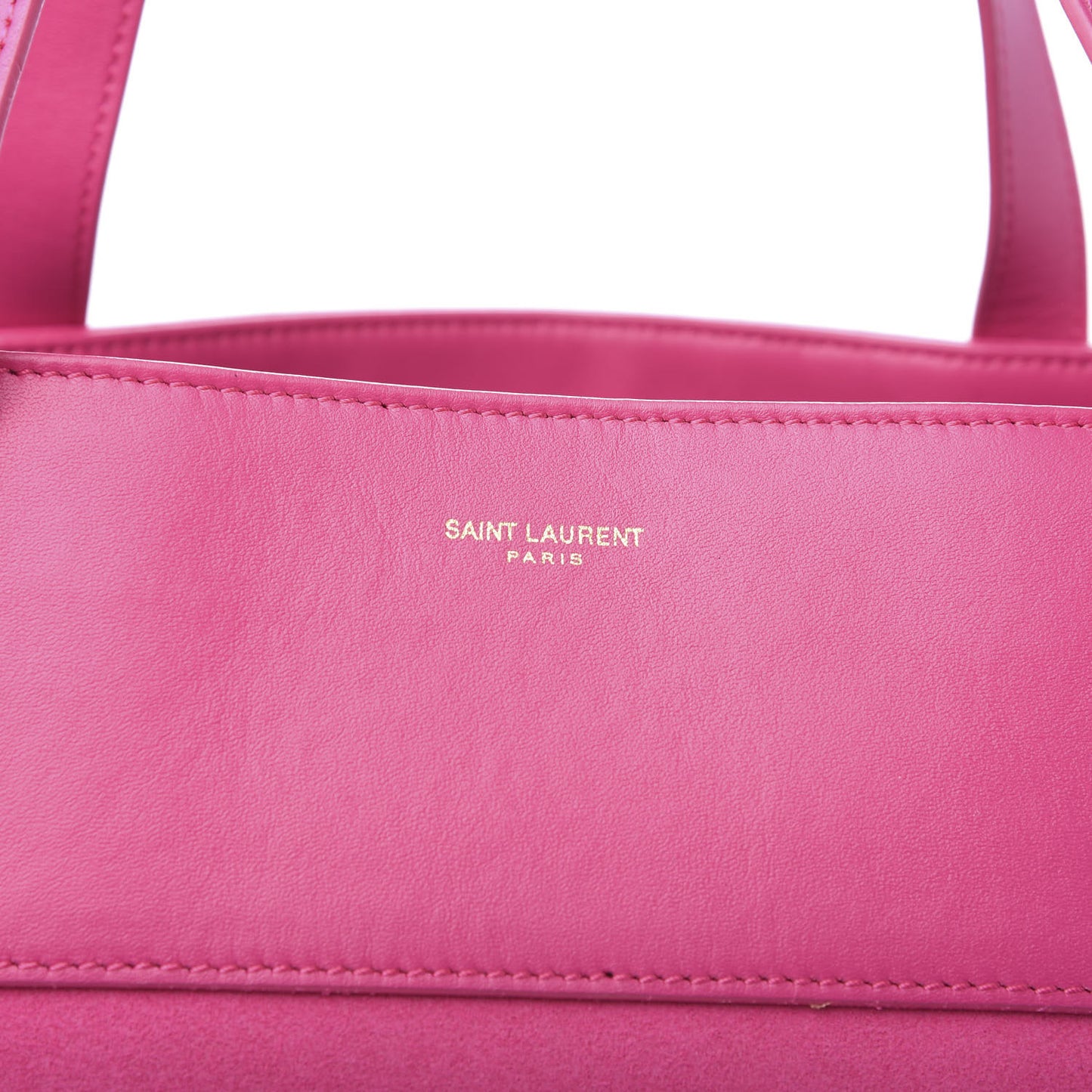 Calfskin Suede Reversible East West Shopper Tote Fuchsia