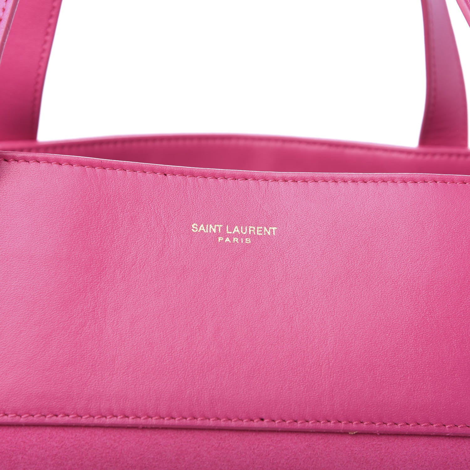 Saint Laurent Calfskin Suede Reversible East West Shopper Tote Fuchsia 10 of 21