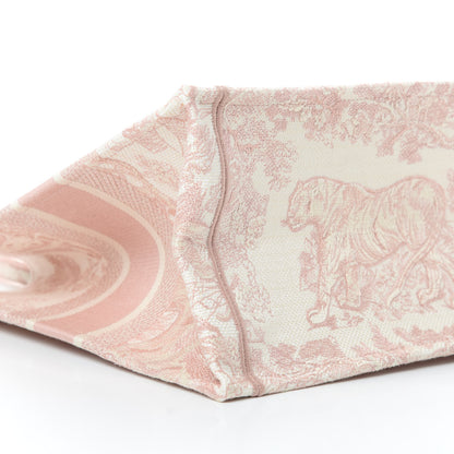 Christian Dior Canvas Embroidered Medium Dioriviera Toile De Jouy Book Tote Rose 9 of 10