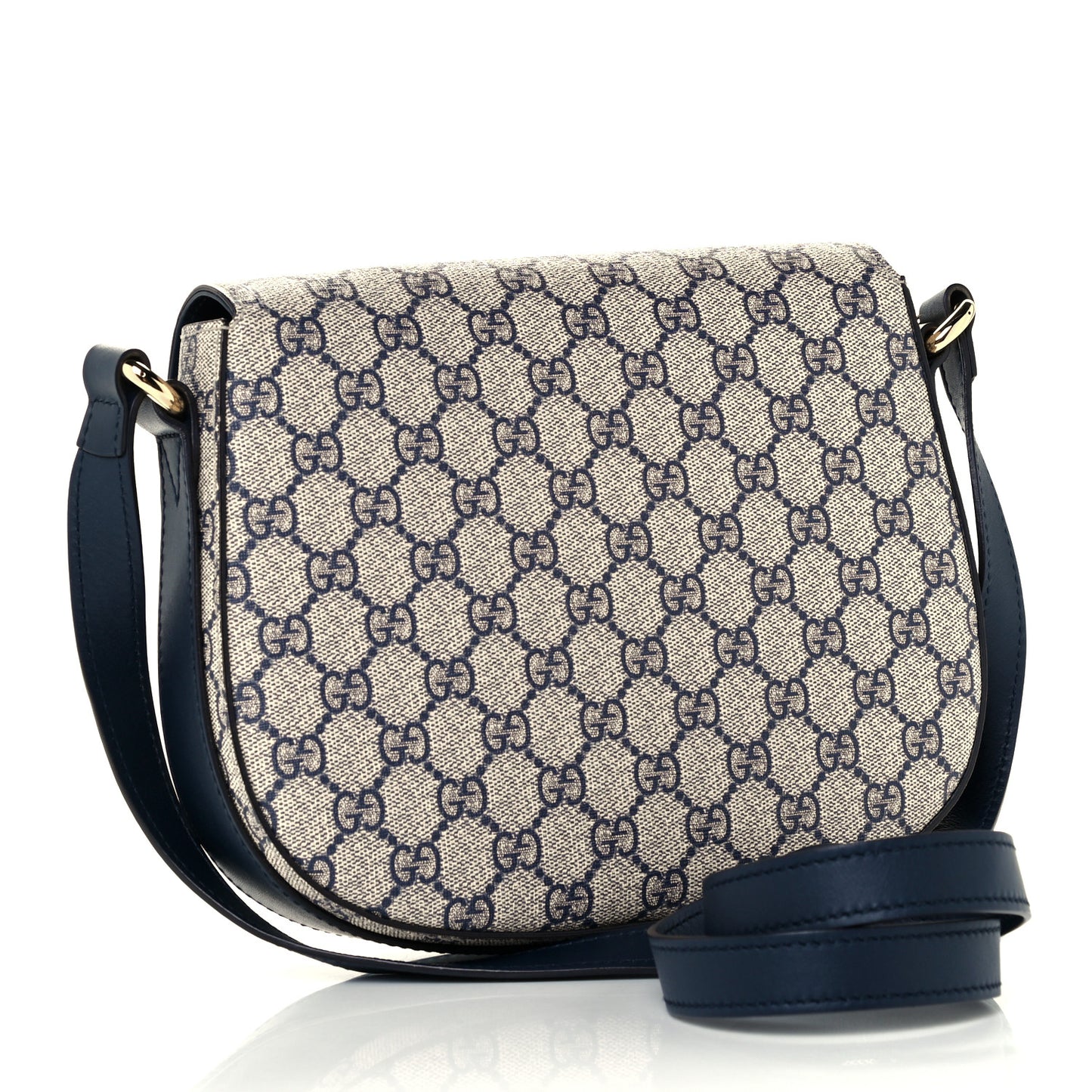 GG Supreme Monogram Small Messenger Shoulder Bag Beige Blue Navy