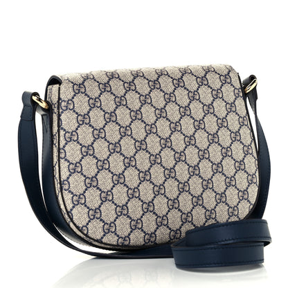 Gucci GG Supreme Monogram Small Messenger Shoulder Bag Beige Blue Navy 2 of 10