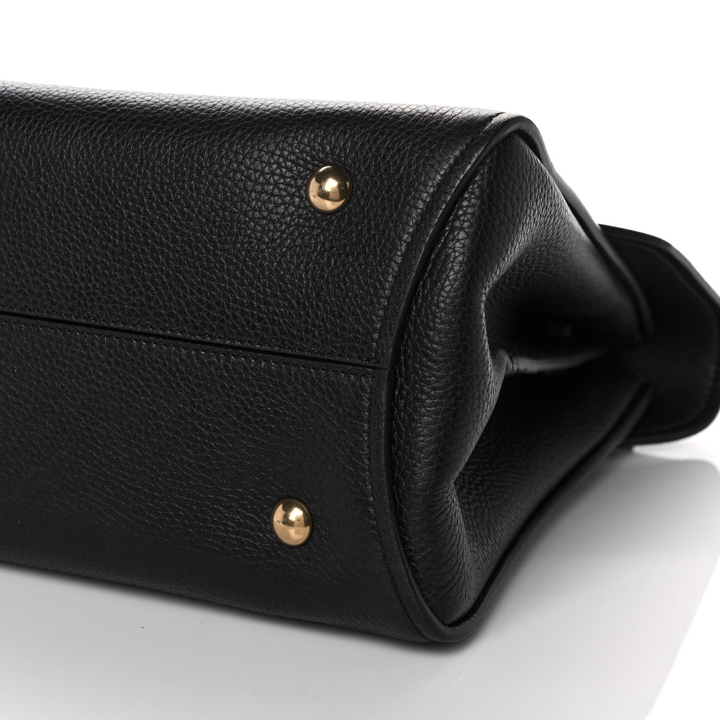 Grain Calfskin Gancini Flap Bag Black