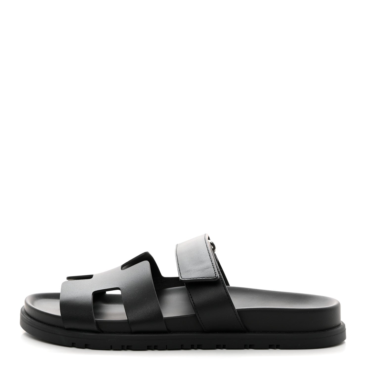 Hermes Calfskin Womens Chypre Sandals 39 Black 1 of 9