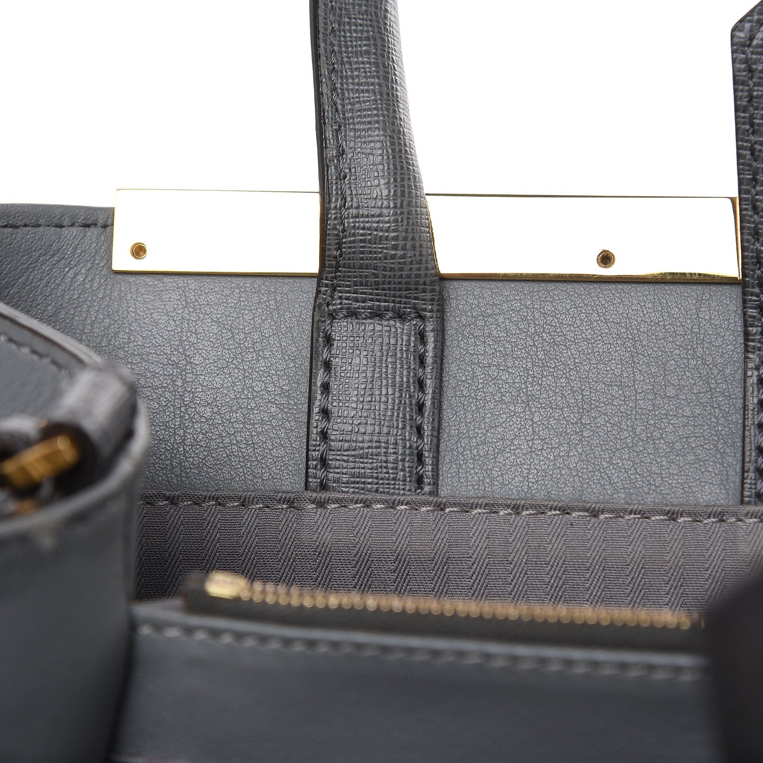 Fendi Vitello Elite Petite 2Jours Tote Grigio Grigio Chiaro 14 of 16