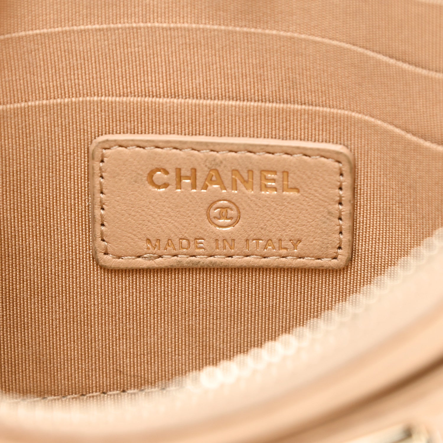 Chanel Lambskin Quilted Classic Zip Boy Pouch Beige 6 of 10