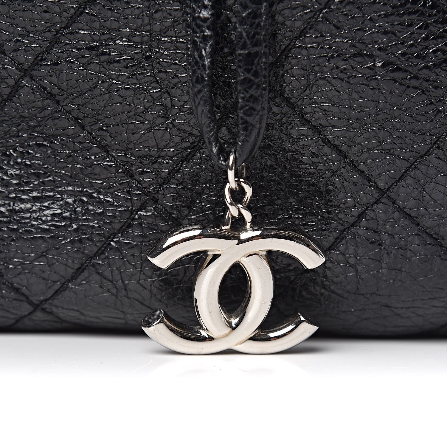 Chanel Glazed Calfskin On The Road Drawstring Tote Black 13 of 14