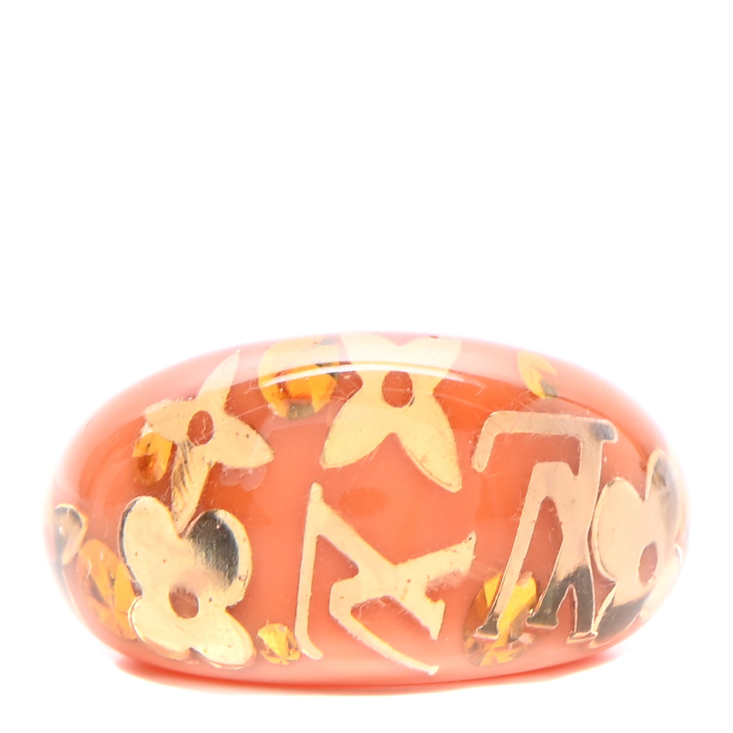 Resin Swarovski Crystal Inclusion Ring M Orange Sunset