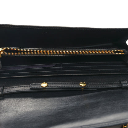 Prada Soft Calfskin Quilted Chain Wallet Black 5 of 10
