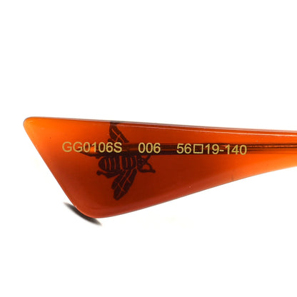 Gucci Glitter Acetate Oversize Square Frame Sunglasses GG0106S Gold 6 of 8