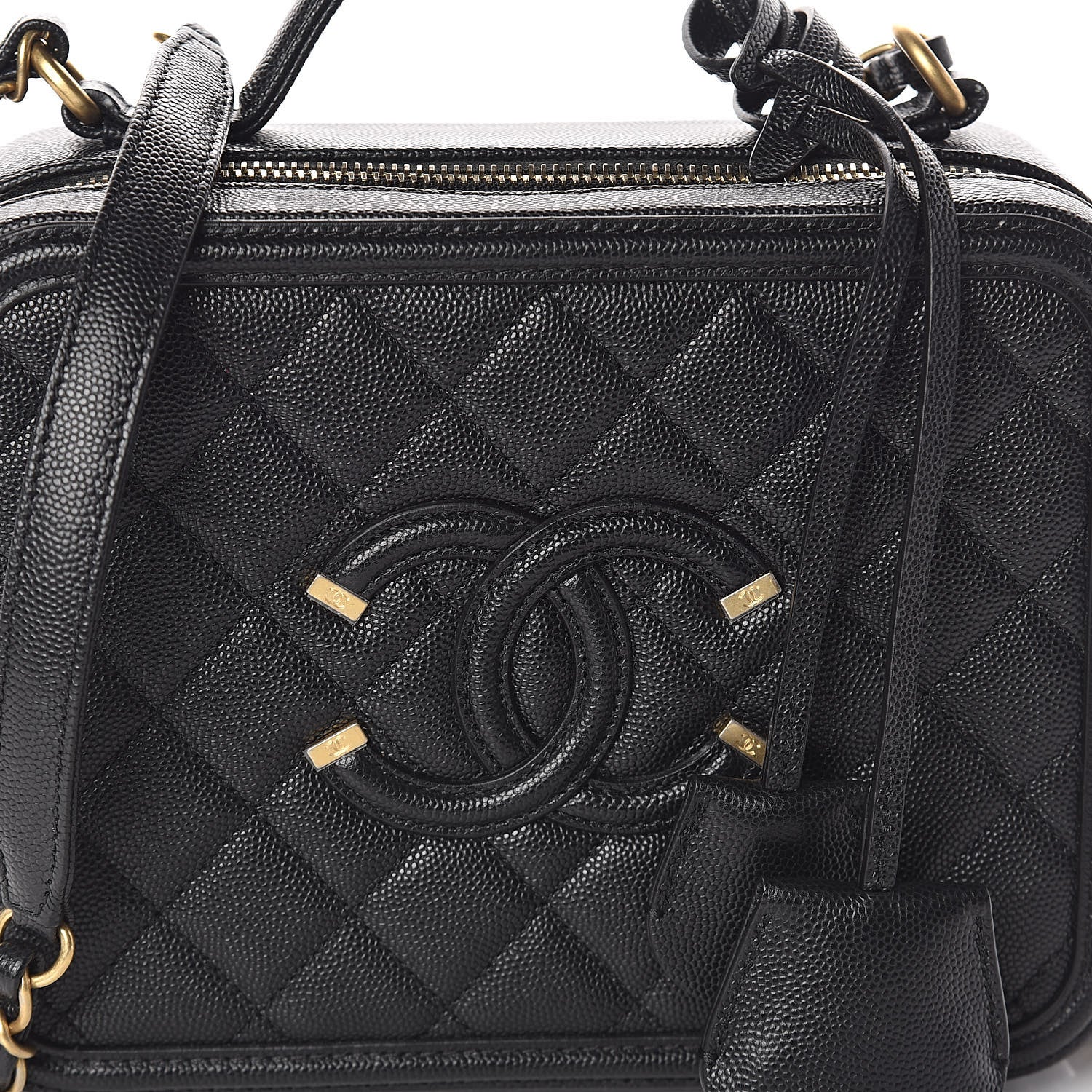 Chanel Caviar Quilted Medium CC Filigree Vanity Case Black 8 of 11