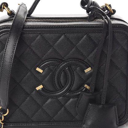 Chanel Caviar Quilted Medium CC Filigree Vanity Case Black 8 of 11